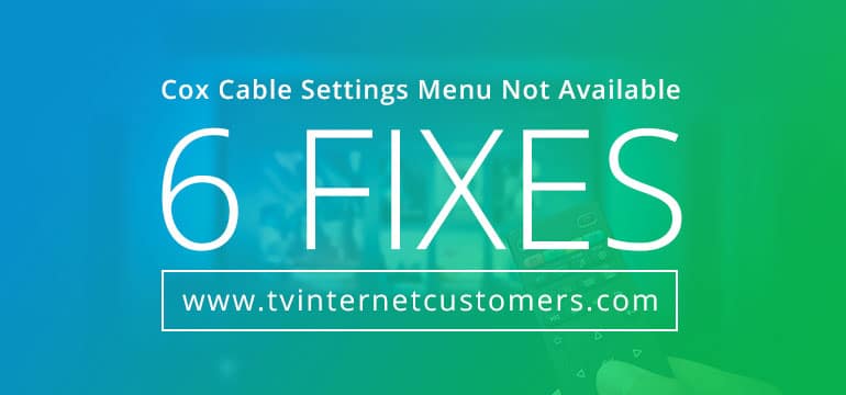 Cox Cable Settings Menu Not Available