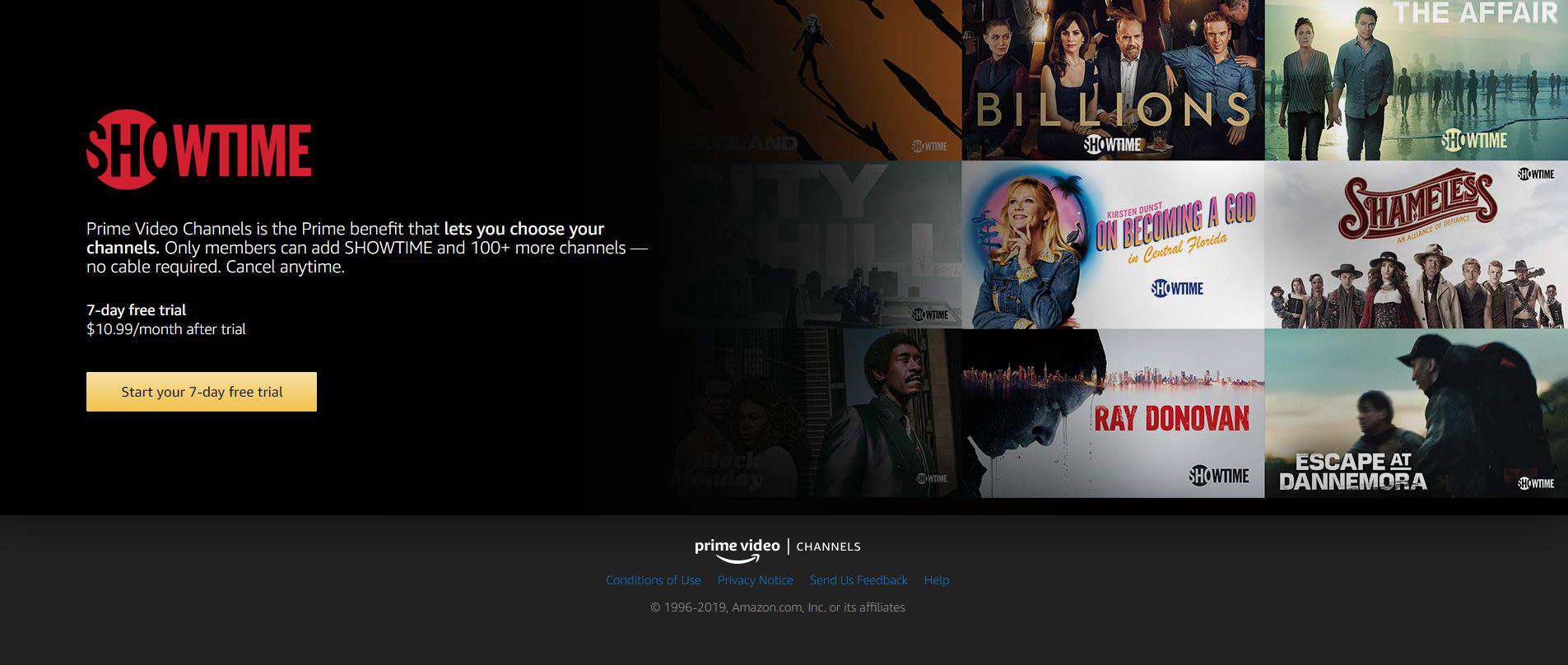 Cancel Showtime Subscription on Amazon Prime